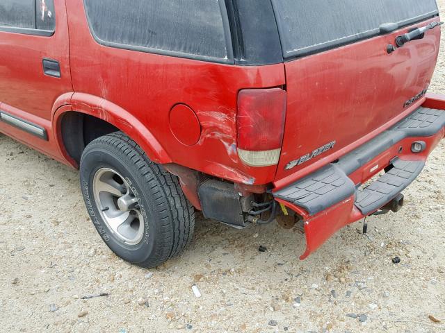 1GNCS13W4YK201999 - 2000 CHEVROLET BLAZER RED photo 9