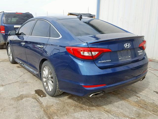 5NPE34AF5FH033854 - 2015 HYUNDAI SONATA SPO BLUE photo 3