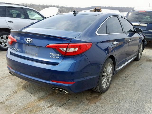 5NPE34AF5FH033854 - 2015 HYUNDAI SONATA SPO BLUE photo 4