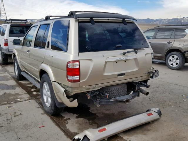 JN8DR07Y71W505121 - 2001 NISSAN PATHFINDER GOLD photo 3