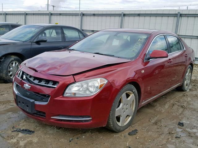 1G1ZJ57788F172914 - 2008 CHEVROLET MALIBU 2LT BURGUNDY photo 2