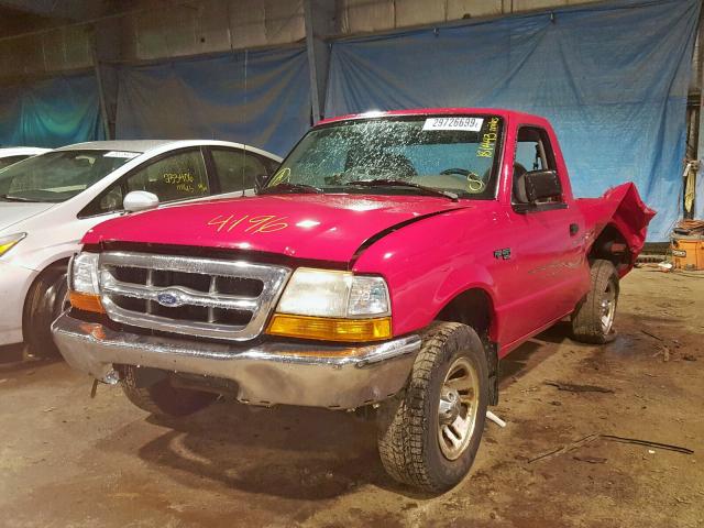 1FTYR10C3XUB14196 - 1999 FORD RANGER RED photo 2