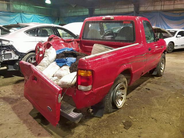 1FTYR10C3XUB14196 - 1999 FORD RANGER RED photo 4