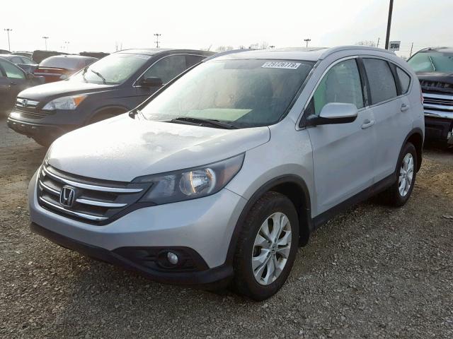 JHLRM4H79CC001402 - 2012 HONDA CR-V EXL SILVER photo 2