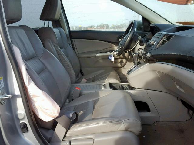 JHLRM4H79CC001402 - 2012 HONDA CR-V EXL SILVER photo 5