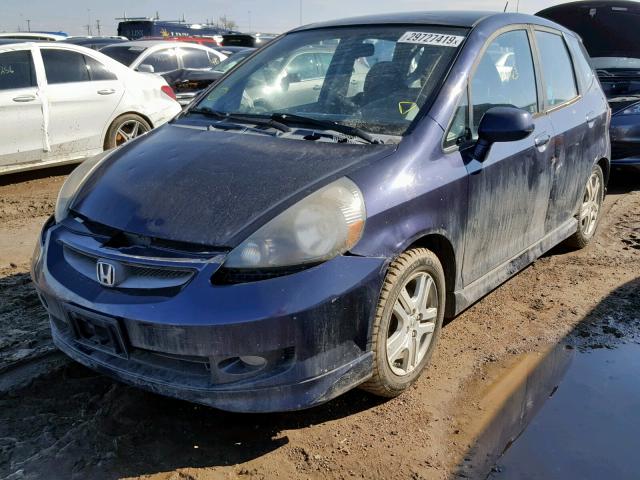 JHMGD37678S009825 - 2008 HONDA FIT SPORT PURPLE photo 2