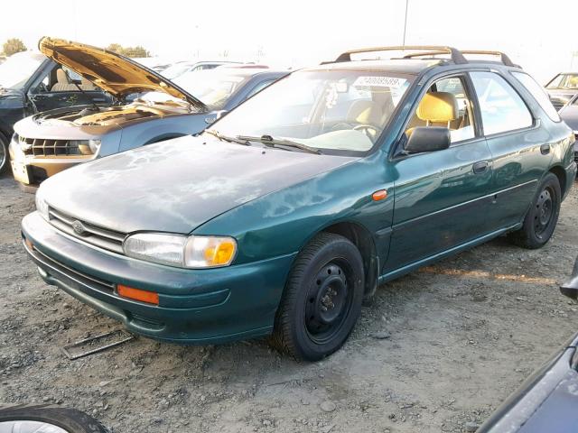 JF1GF2356SG815254 - 1995 SUBARU IMPREZA L GREEN photo 2