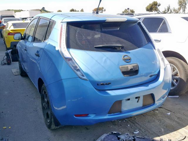 JN1AZ0CP3CT026245 - 2012 NISSAN LEAF SV BLUE photo 3