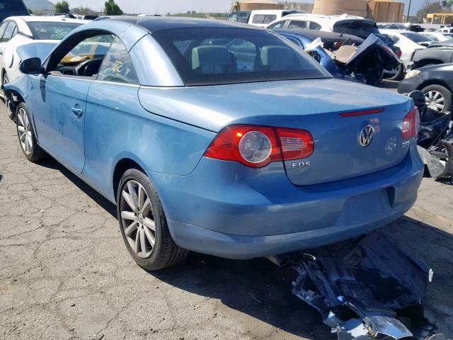 WVWFA71F77V052287 - 2007 VOLKSWAGEN EOS 2.0T L BLUE photo 3