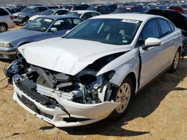 1FA6P0G71E5351007 - 2014 FORD FUSION S WHITE photo 2