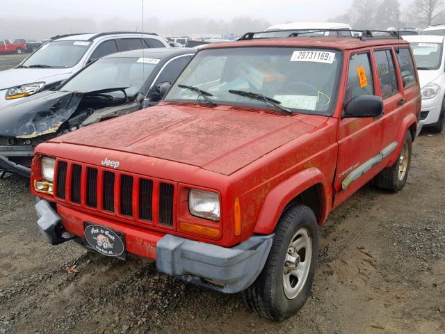 1J4FT68S5XL598454 - 1999 JEEP CHEROKEE S RED photo 2