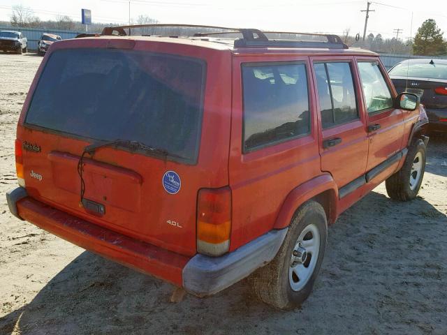 1J4FT68S5XL598454 - 1999 JEEP CHEROKEE S RED photo 4