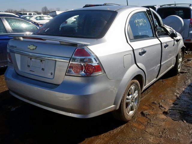 KL1TG56E79B606297 - 2009 CHEVROLET AVEO LT SILVER photo 4