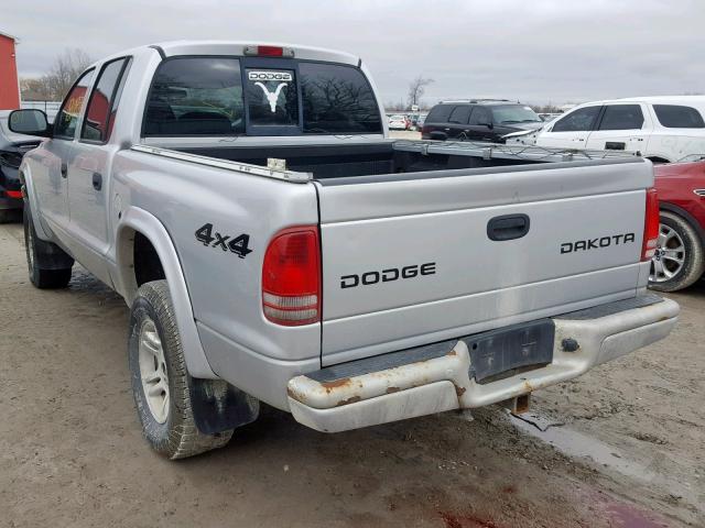 1D7HG38N03S352218 - 2003 DODGE DAKOTA QUA SILVER photo 3