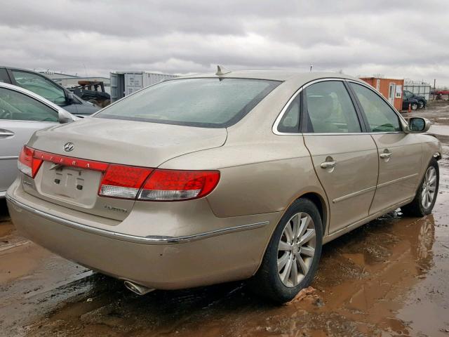 KMHFC46FX9A387812 - 2009 HYUNDAI AZERA SE BEIGE photo 4