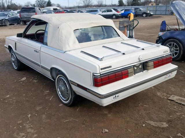 1B3BV55D2FG232457 - 1985 DODGE 600 WHITE photo 3