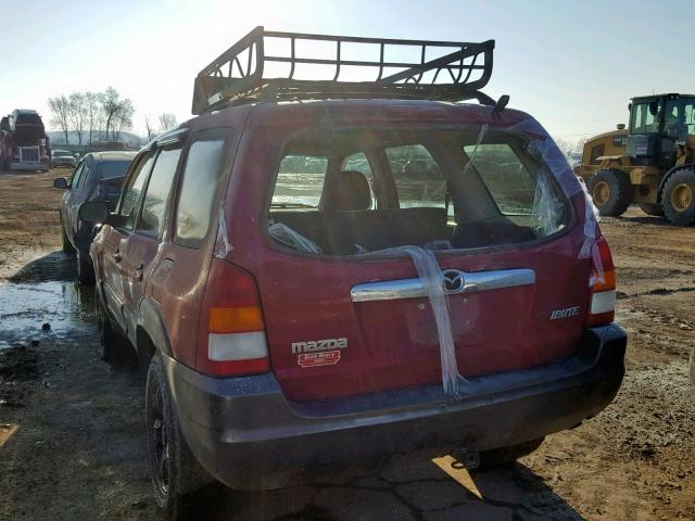 4F2CZ94113KM29652 - 2003 MAZDA TRIBUTE LX RED photo 3