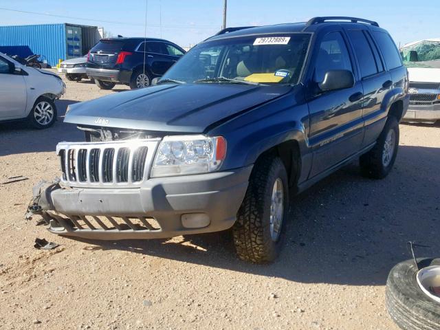 1J4GW48N42C241821 - 2002 JEEP GRAND CHER BLUE photo 2