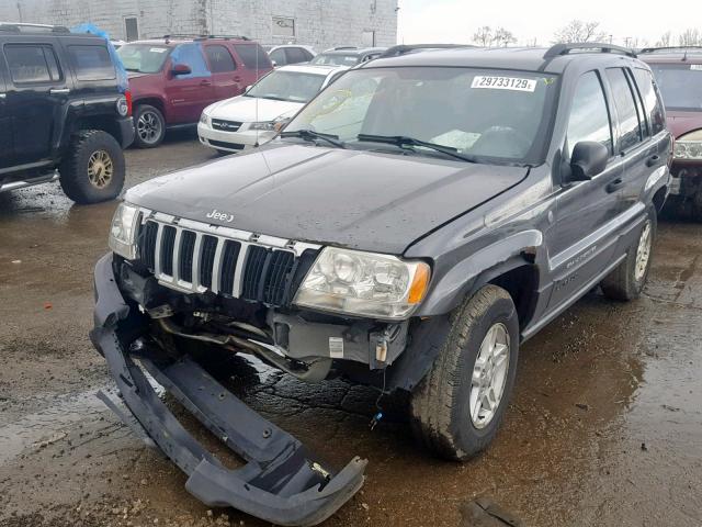 1J4GW48S44C356833 - 2004 JEEP GRAND CHER GRAY photo 2