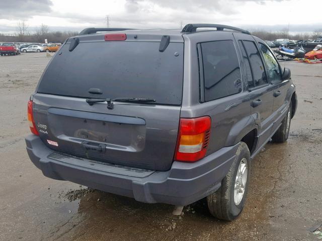 1J4GW48S44C356833 - 2004 JEEP GRAND CHER GRAY photo 4