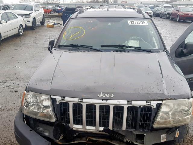 1J4GW48S44C356833 - 2004 JEEP GRAND CHER GRAY photo 7