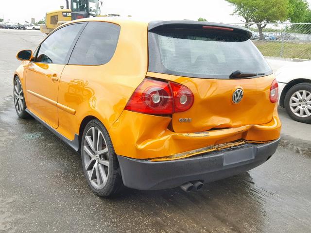 WVWFV71K37W162460 - 2007 VOLKSWAGEN NEW GTI FA ORANGE photo 3