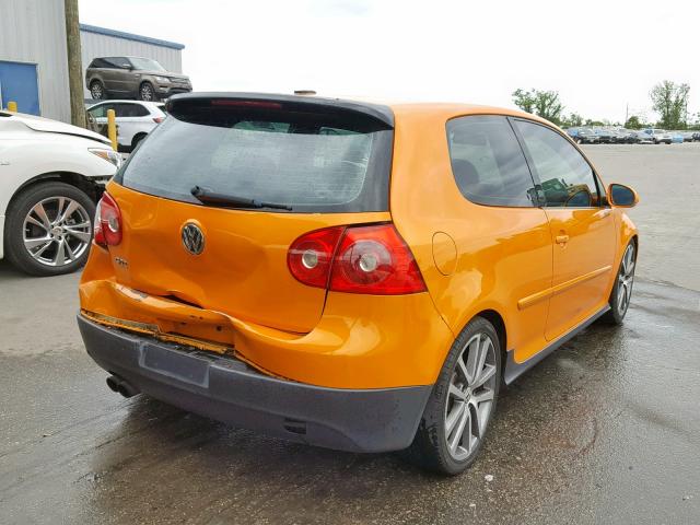 WVWFV71K37W162460 - 2007 VOLKSWAGEN NEW GTI FA ORANGE photo 4