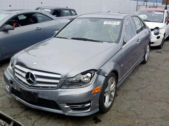 WDDGF4HB1CA656951 - 2012 MERCEDES-BENZ C 250 GRAY photo 2