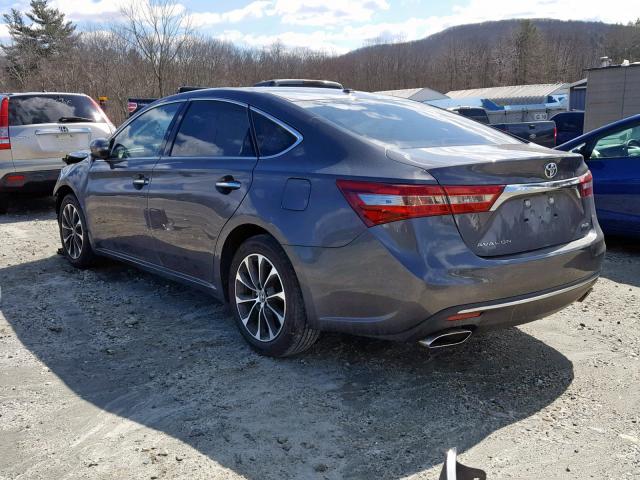 4T1BK1EBXGU199527 - 2016 TOYOTA AVALON XLE GRAY photo 3