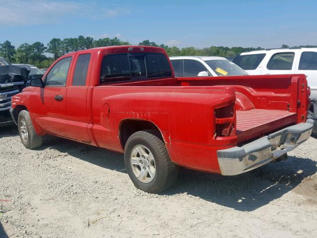 1D7HE42K75S363293 - 2005 DODGE DAKOTA SLT RED photo 3