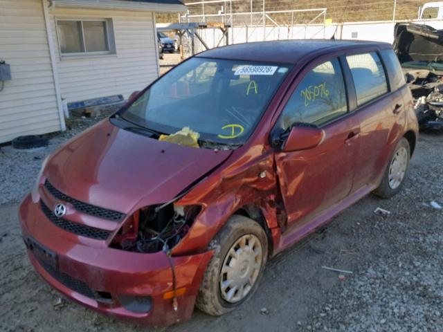 JTKKT624765013528 - 2006 TOYOTA SCION XA RED photo 2