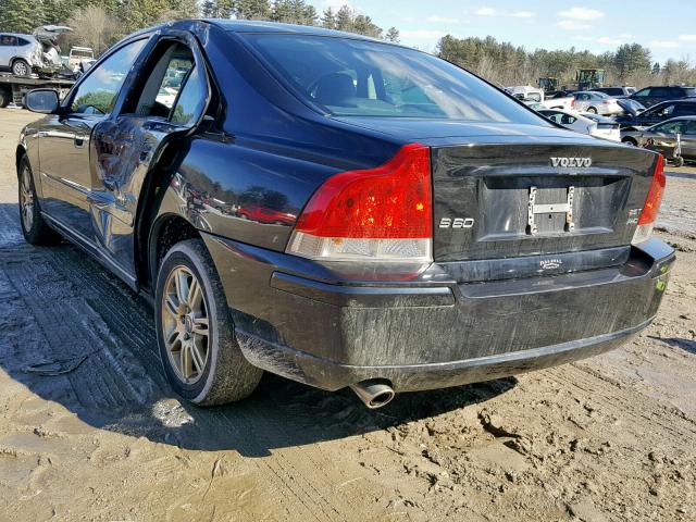 YV1RH592572616576 - 2007 VOLVO S60 2.5T BLACK photo 3