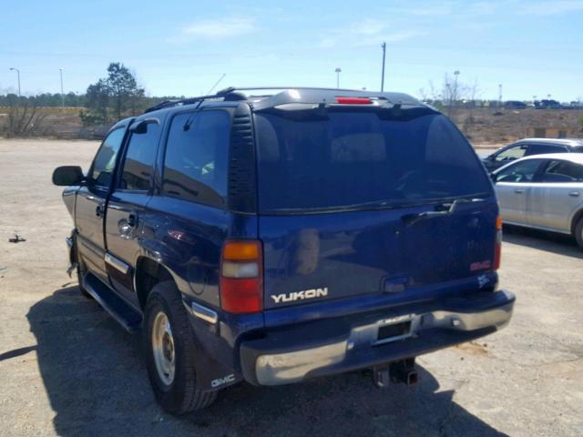 1GKEC13T71R178773 - 2001 GMC YUKON BLUE photo 3