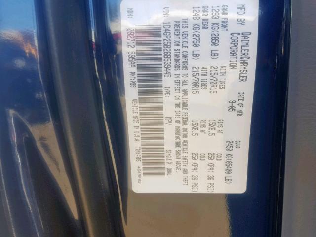 1D4GP25B26B539445 - 2006 DODGE CARAVAN SE BLUE photo 10