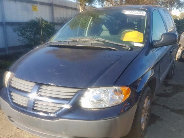 1D4GP25B26B539445 - 2006 DODGE CARAVAN SE BLUE photo 2