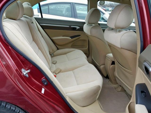 1HGFA16896L037941 - 2006 HONDA CIVIC EX მუქწითელი ფოტო 6