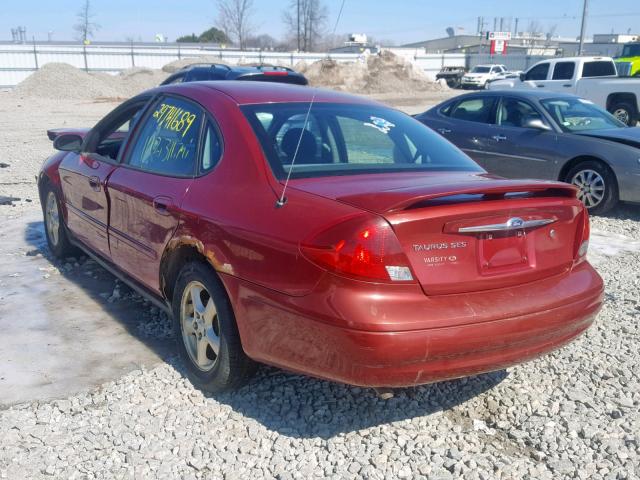 1FAFP55U33G169994 - 2003 FORD TAURUS SES RED photo 3