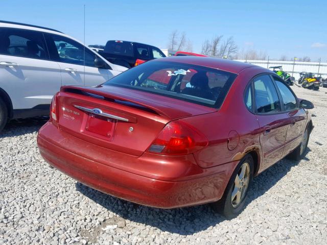 1FAFP55U33G169994 - 2003 FORD TAURUS SES RED photo 4