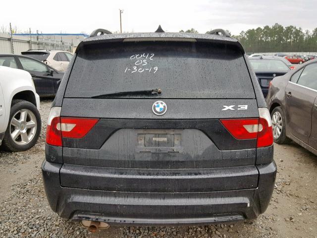 WBXPA93466WD30042 - 2006 BMW X3 3.0I BLACK photo 9