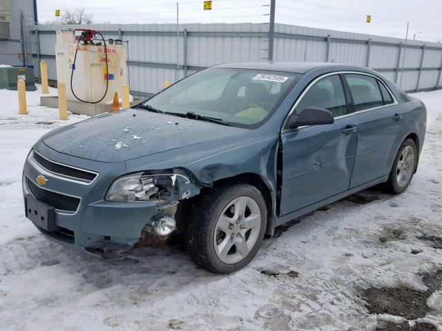 1G1ZG57B294211898 - 2009 CHEVROLET MALIBU LS BLUE photo 2