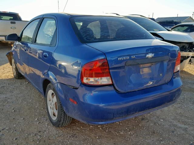 KL1TD52635B495989 - 2005 CHEVROLET AVEO BASE ლურჯი ფოტო 3