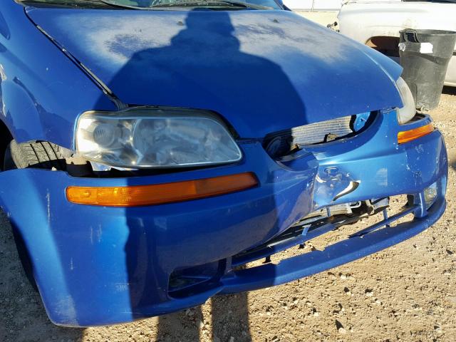 KL1TD52635B495989 - 2005 CHEVROLET AVEO BASE ლურჯი ფოტო 9