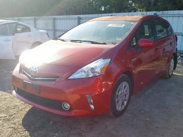 JTDZN3EU1D3268159 - 2013 TOYOTA PRIUS V RED photo 2