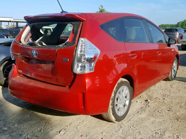 JTDZN3EU1D3268159 - 2013 TOYOTA PRIUS V RED photo 4