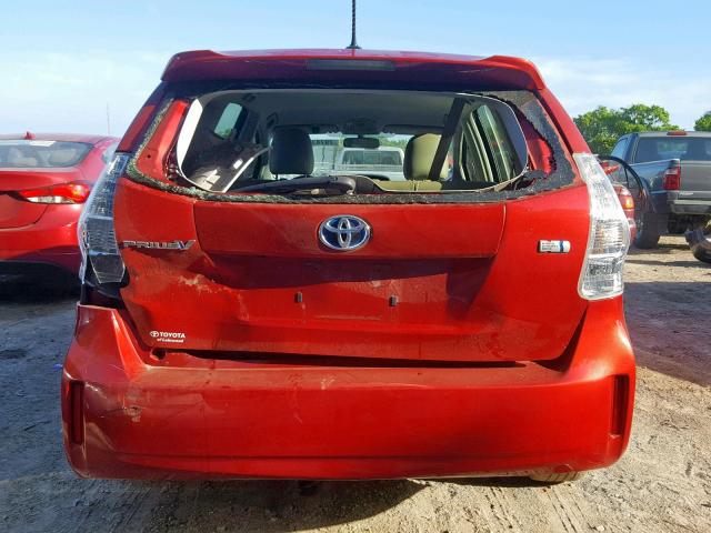 JTDZN3EU1D3268159 - 2013 TOYOTA PRIUS V RED photo 9