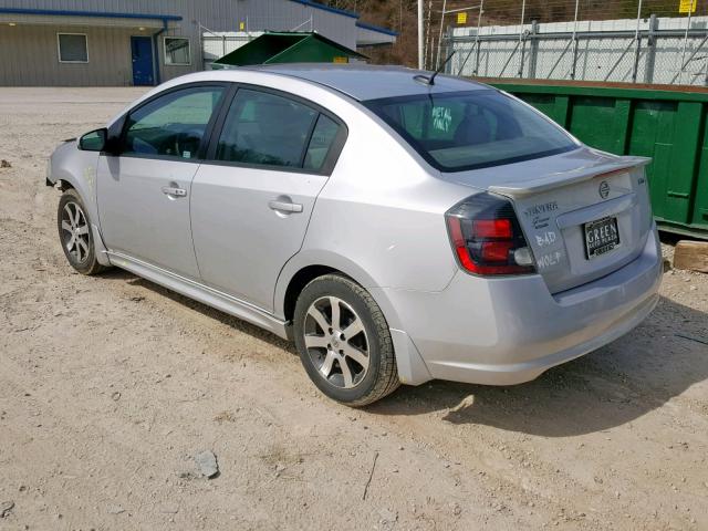 3N1AB6AP2CL741824 - 2012 NISSAN SENTRA 2.0 SILVER photo 3