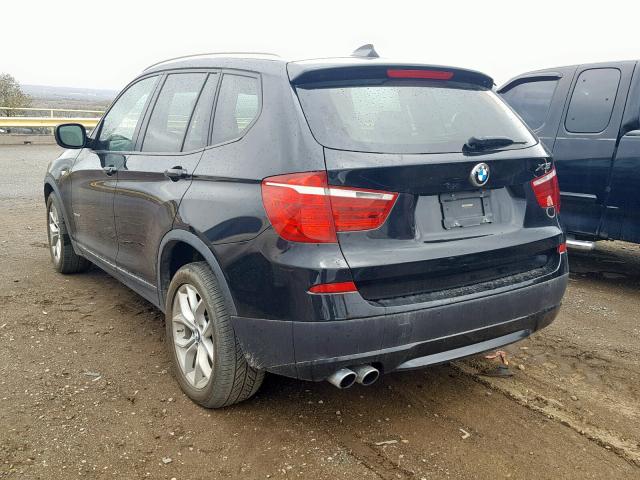 5UXWX7C57BL732826 - 2011 BMW X3 XDRIVE3 BLACK photo 3