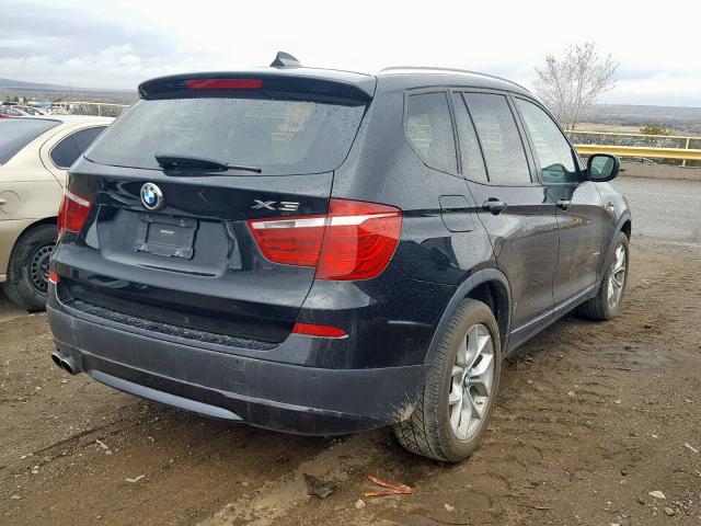 5UXWX7C57BL732826 - 2011 BMW X3 XDRIVE3 BLACK photo 4