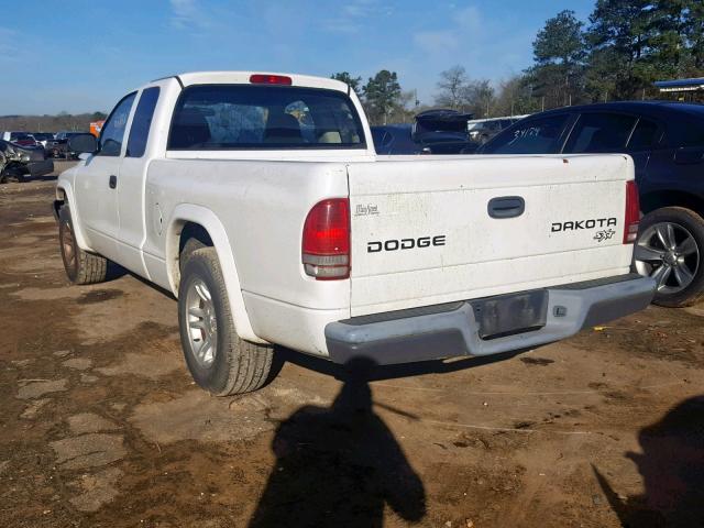 1D7GL12K24S621072 - 2004 DODGE DAKOTA SXT WHITE photo 3