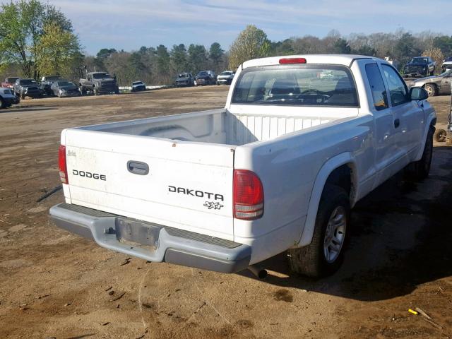 1D7GL12K24S621072 - 2004 DODGE DAKOTA SXT WHITE photo 4